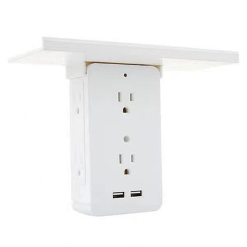 Zunammy Socket Shelf Space Saving Power Strip Multi